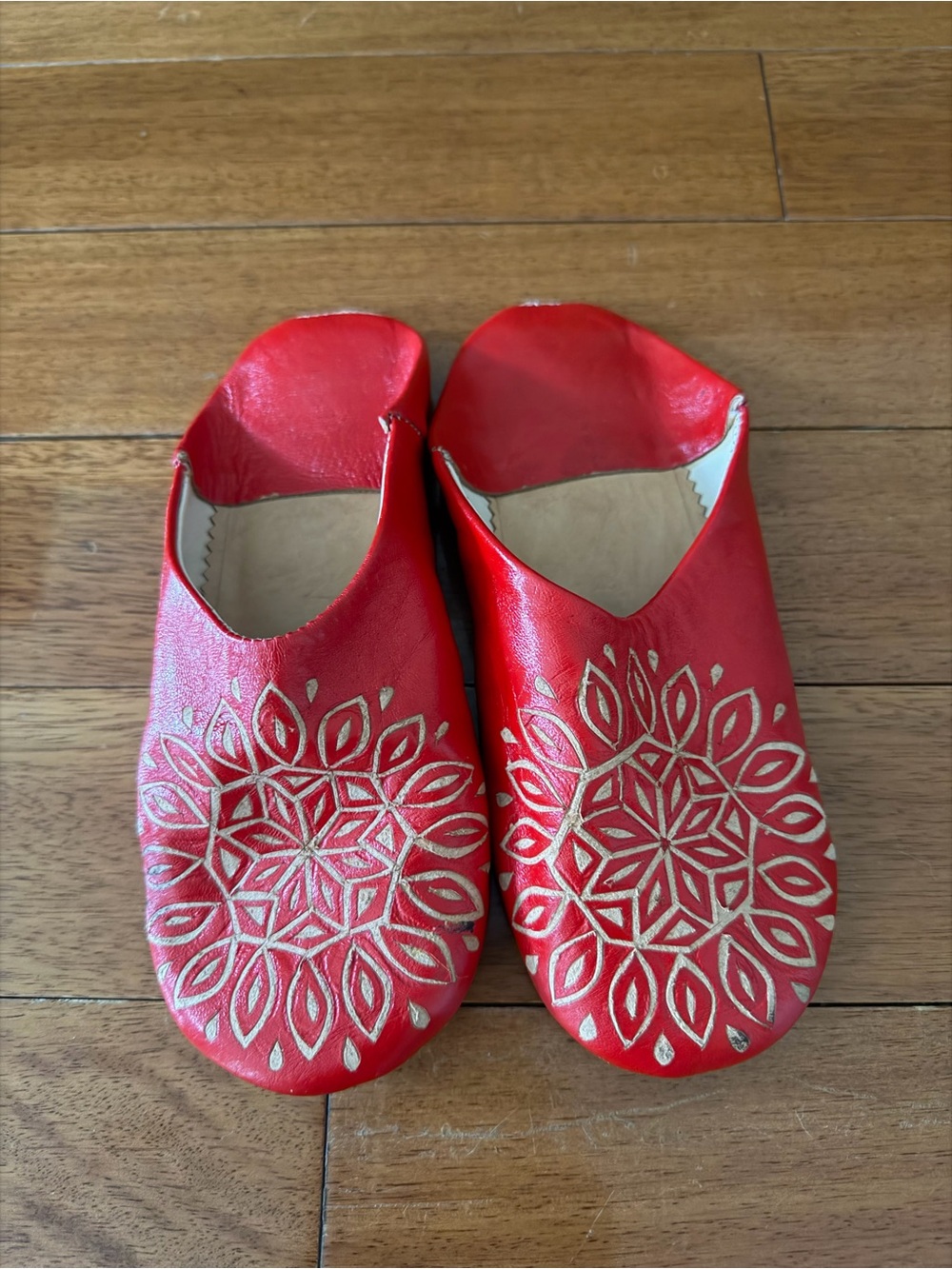 KRed Leather Slip-On Shoes with Floral Emboss